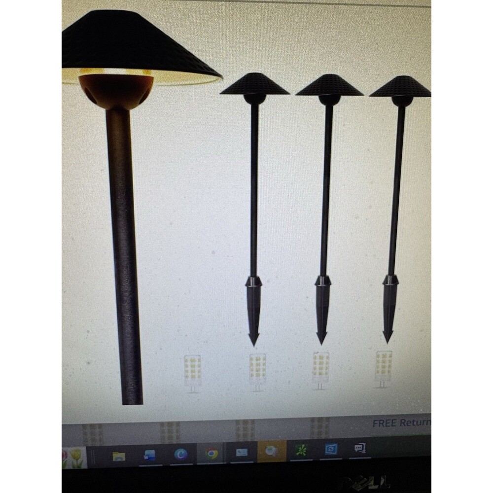 Low Voltage Pathway Lights (8.5'' Shade, 21.5'' Tall)，12V Outdoor LED 4 Pack
